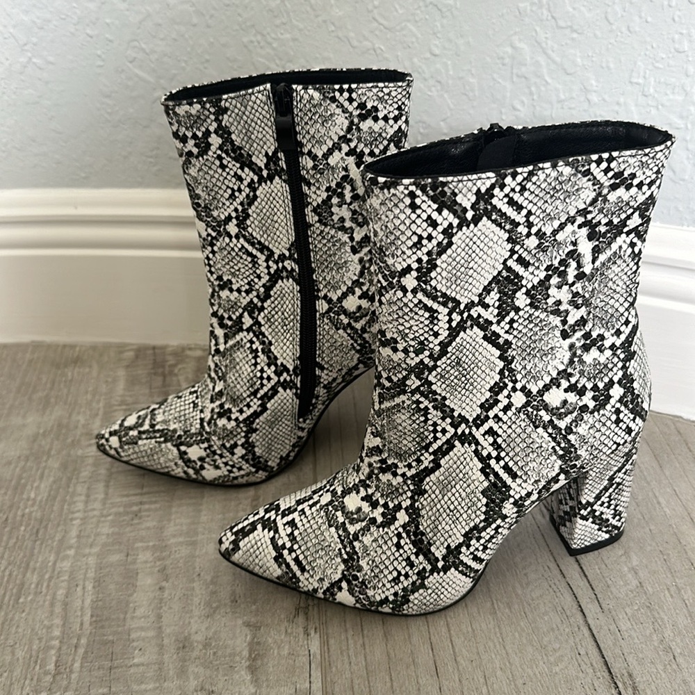 Faux Snake Skin Boots